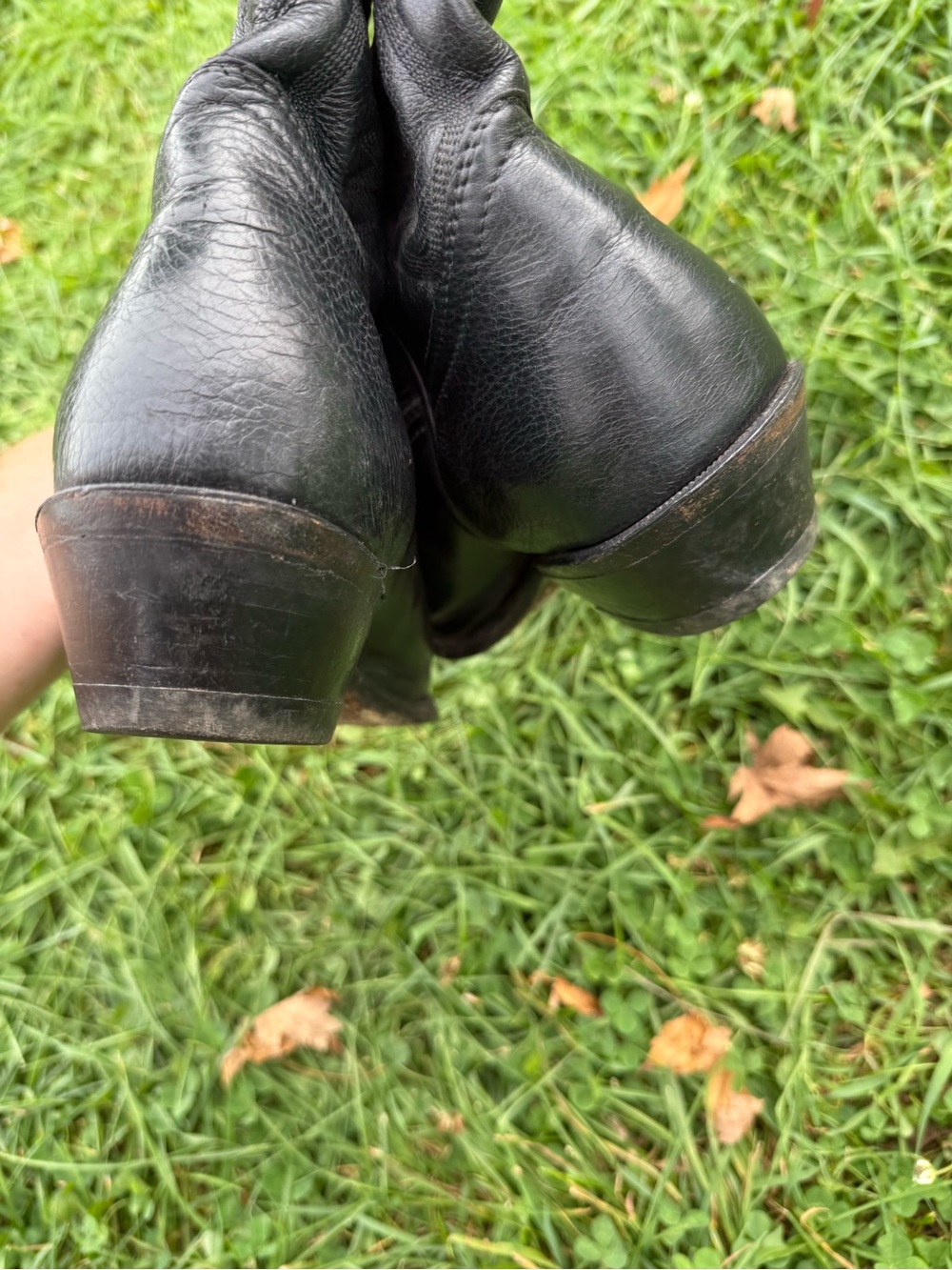 Vintage Boulet Black Leather Western Combat Boots - Unbranded - Picture 5 of 10